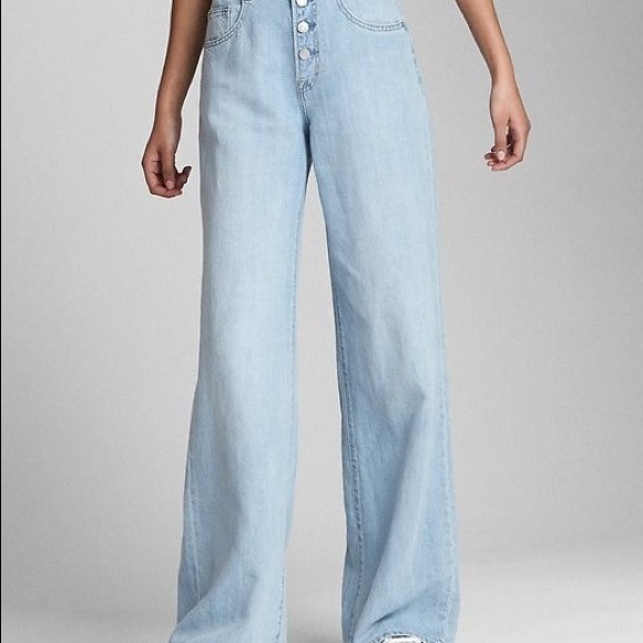 GAP Button Fly High Rise Wide Leg Jeans - Picture 2 of 7